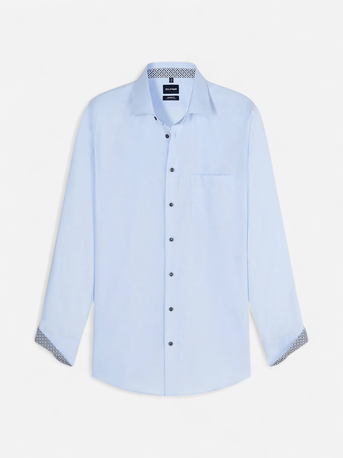 Olymp Luxor Modern Fit Contrast Non Iron, vaaleansininen