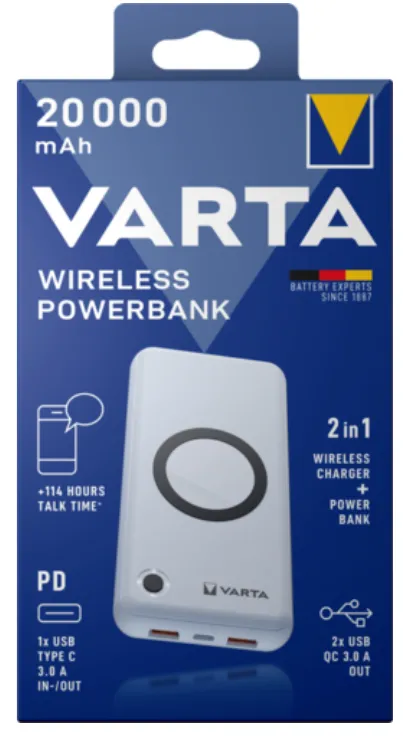 VARTA Wireless Power Bank 20000mAh, 20W