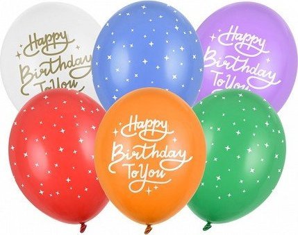 PartyDeco Ilmapallo Syntymäpäivä 30 cm 6 kpl