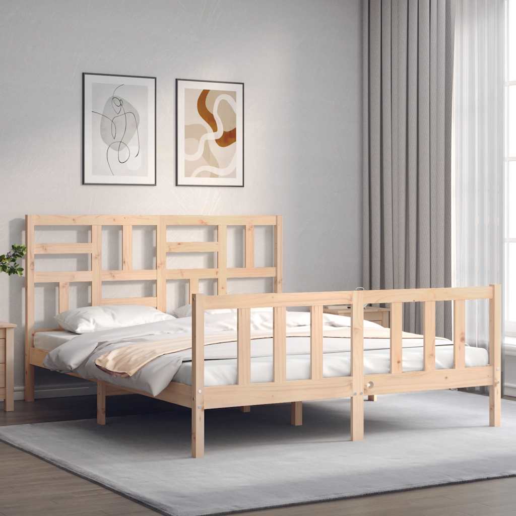 vidaXL Sängynrunko ilman patjaa 160x200 cm täysi mänty